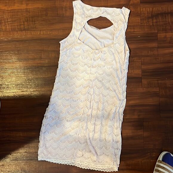 Free People WORN ONCE - Light Pink Lacey Dress - Size Small - Picture 3 of 4
